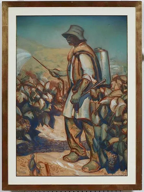 Arjen Galema, In the Vineyard, St. Enimie, 1925, mixed media