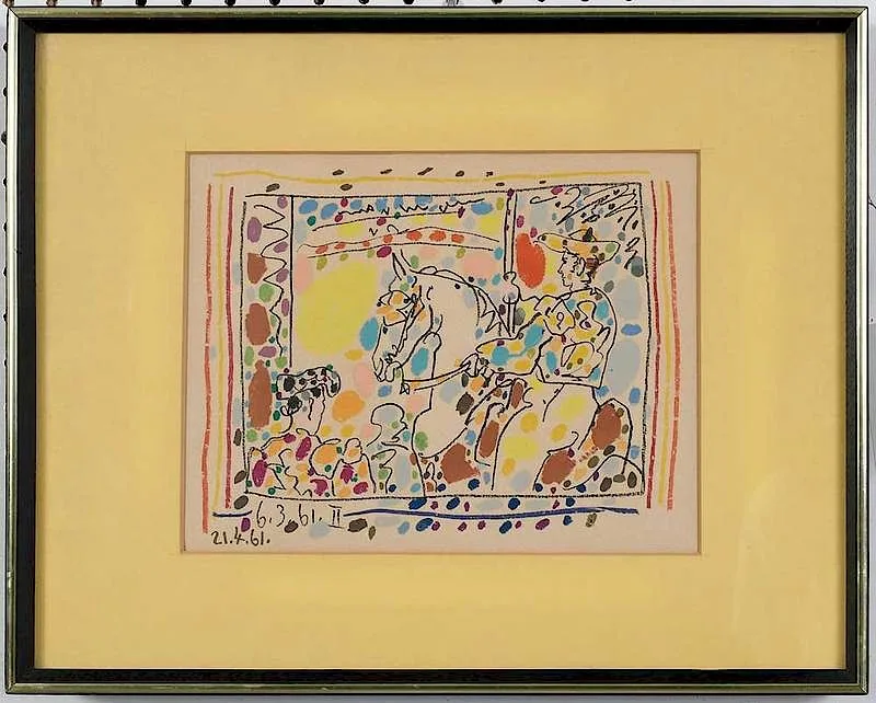 from A Los Toros by Pablo Picasso, lithograph, sold May 2019