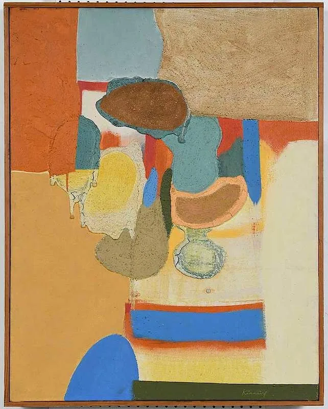 Untitled by Richard Kinnaird, mixed media on canvas, sold May 2019