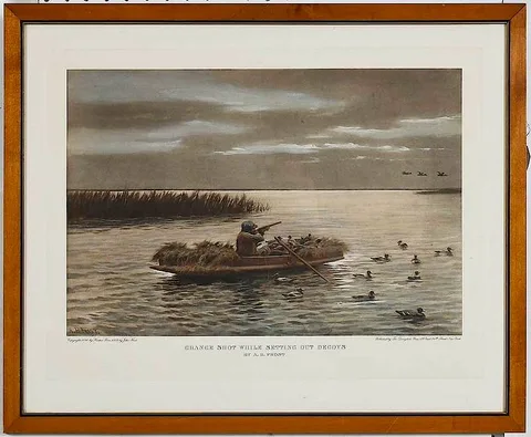 A. B. Frost, Chance Shot While Setting Out Decoys, 1933, color aquatint