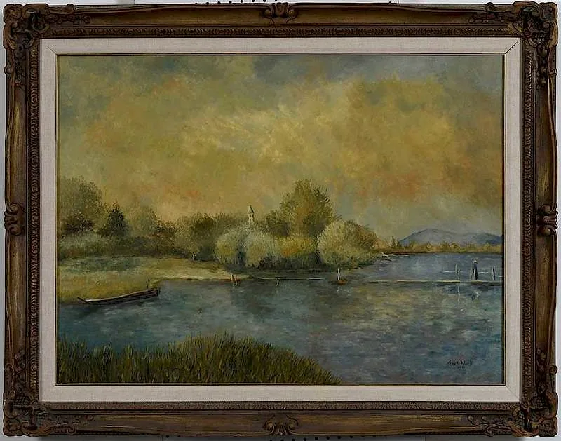 Jerry Ward, Boat Dock, 1984, oil on canvas