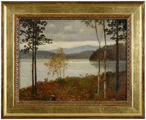 Lake View by Frank Russell Green, oil on canvas board, sold Mar 2019