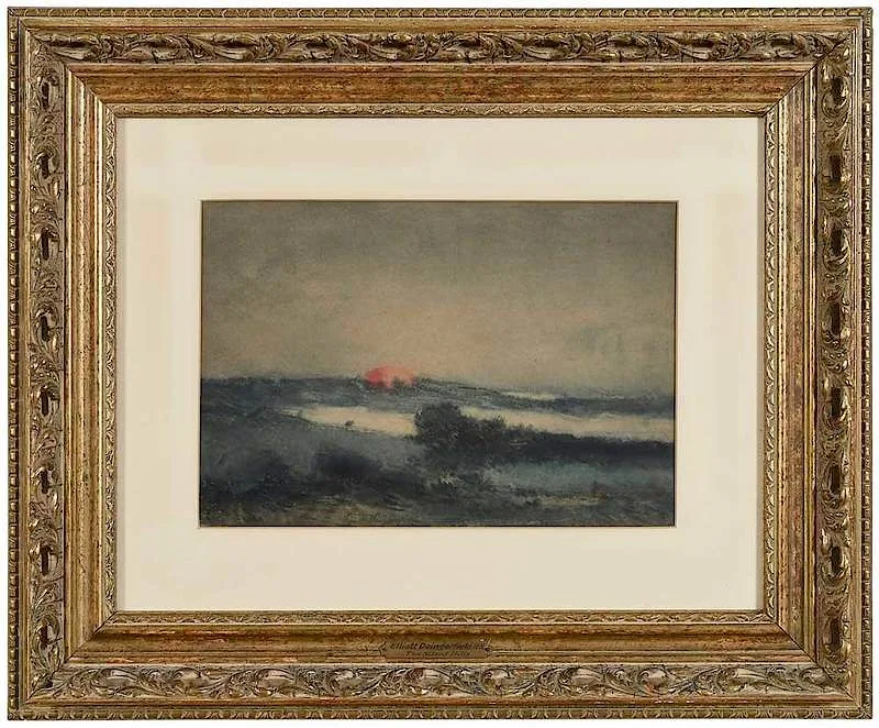 Elliott Daingerfield, The Silent Hills, watercolor on board