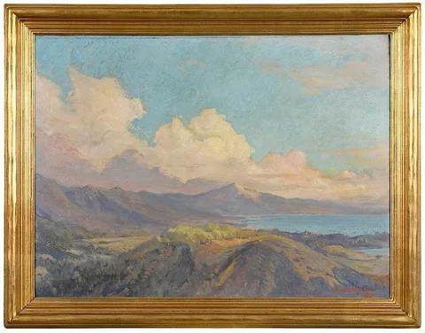 California Coast by Colin Campbell Cooper, oil on board, sold Mar 2019