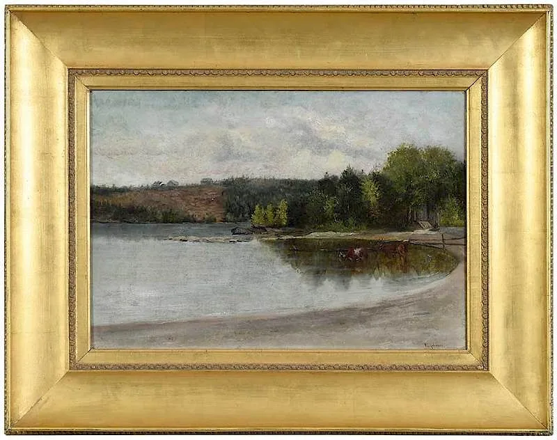 William T. Robinson, Coastal Landscape, oil on canvas