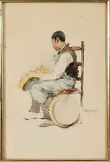 Edward Percy Moran, Black Boy Polishing Brass