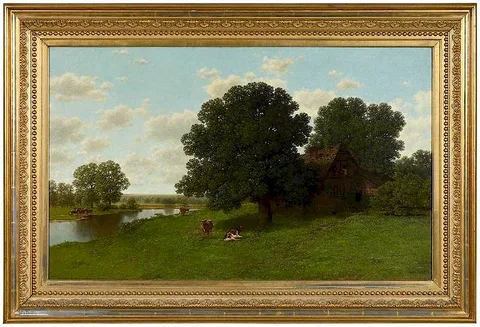 William Mason Brown, The Old Homestead, oil on canvas