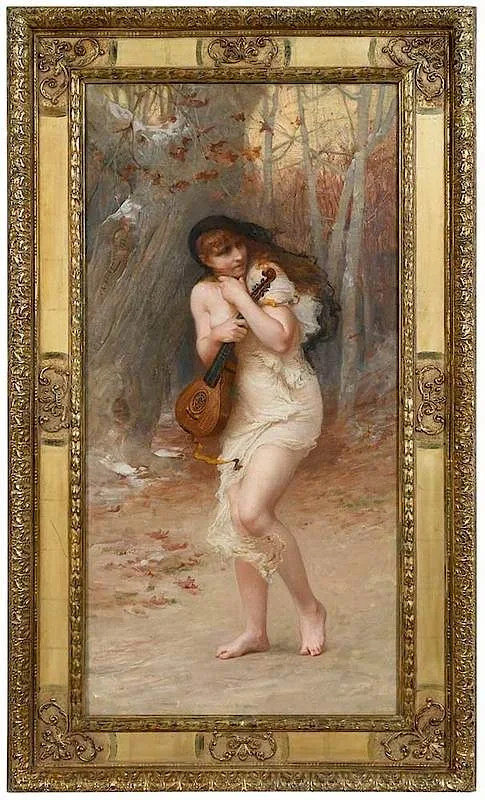 La Cigale by Frederick Arthur Bridgman, 1882, oil on canvas, sold Mar 2019