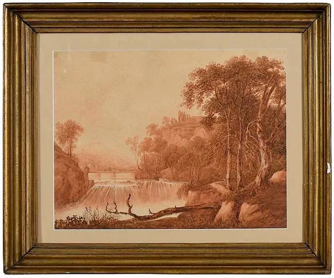 Waterfall in a Woodland by Thomas Girtin, watercolor on paper, sold Mar 2019