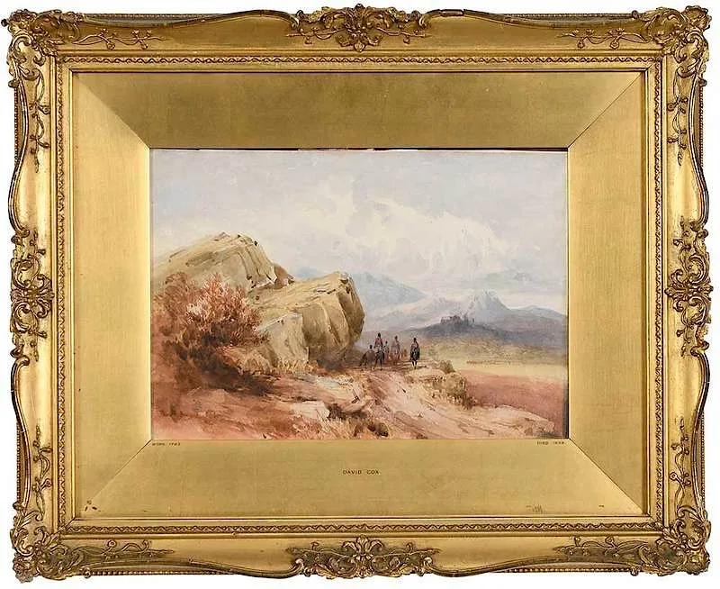 Hussars on a Mountain Pass by David Cox, watercolor, sold Mar 2019