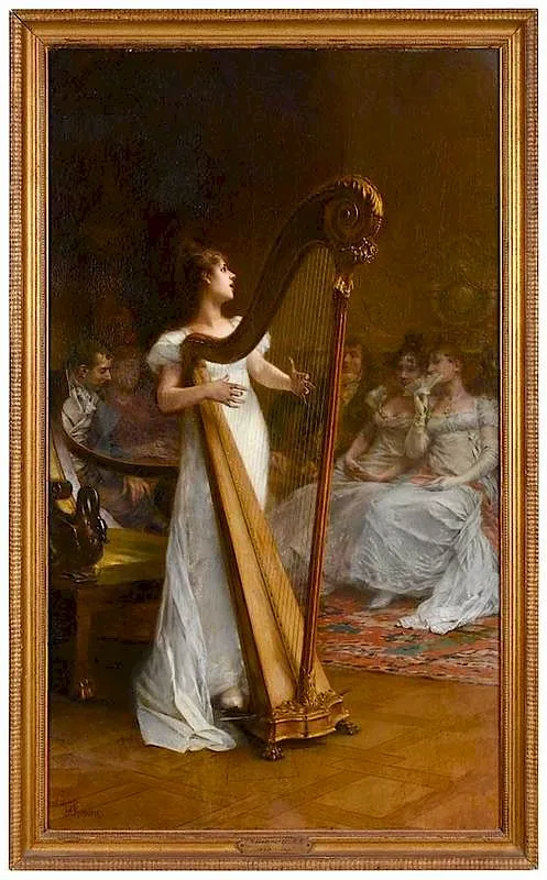 Frederick Hendrik Kaemmerer, The Harp Player, oil on canvas