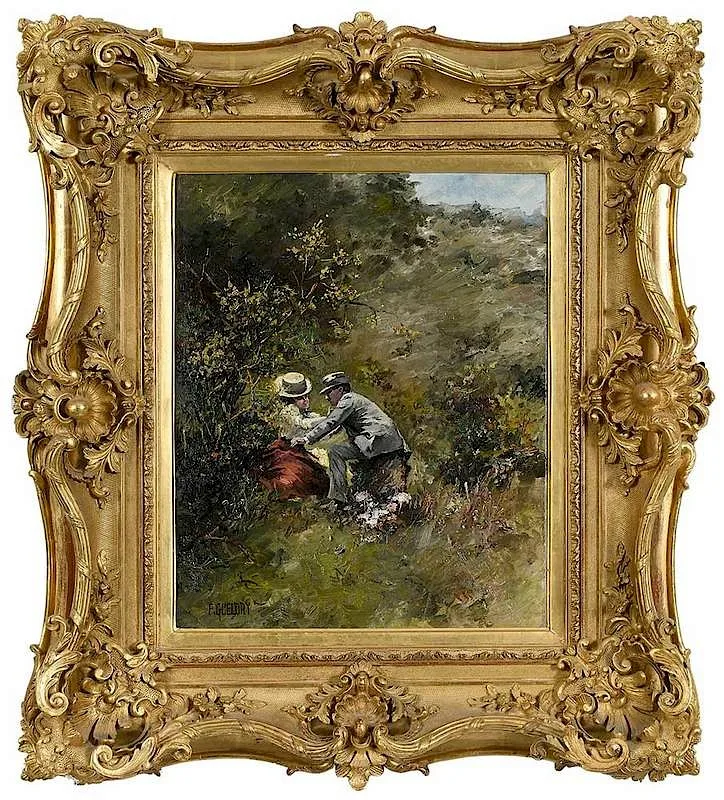 Ferdinand Gueldry, Young Lovers, oil on canvas