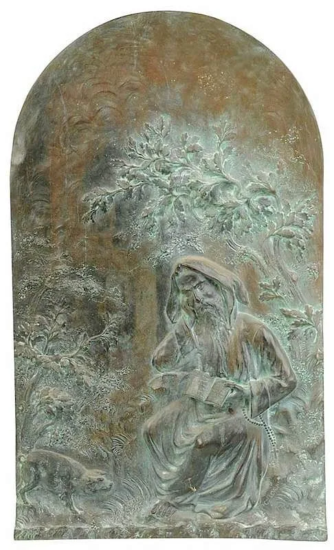 St. Anthony by Louis-Charles Leve, bronze relief plaque, sold Mar 2019