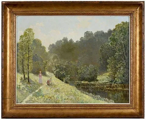 Konstanty Mackiewicz, Gatherers, oil on canvas