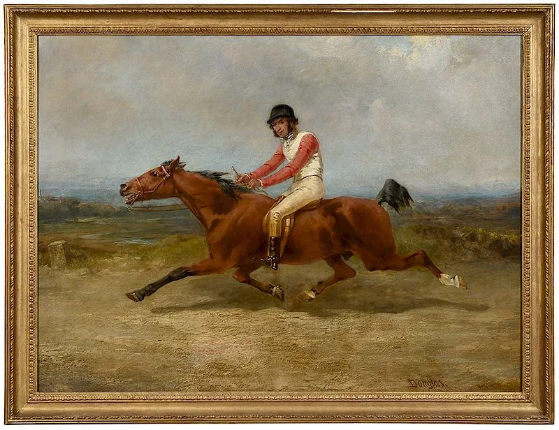 Robert Henry Roe, [Douglas], A Racehorse with Rider Up, oil on canvas