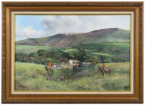 Clive Madgwick, Fox Hunting in the Countryside, oil on canvas