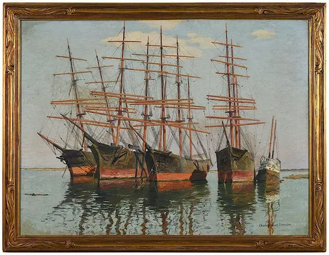 Charles Robert Patterson, In Their Last Harbor, oil on canvas