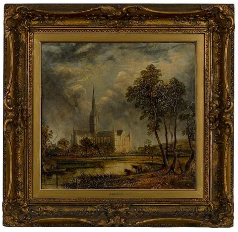Imitator of John Constable, Salisbury Cathedral, oil on canvas