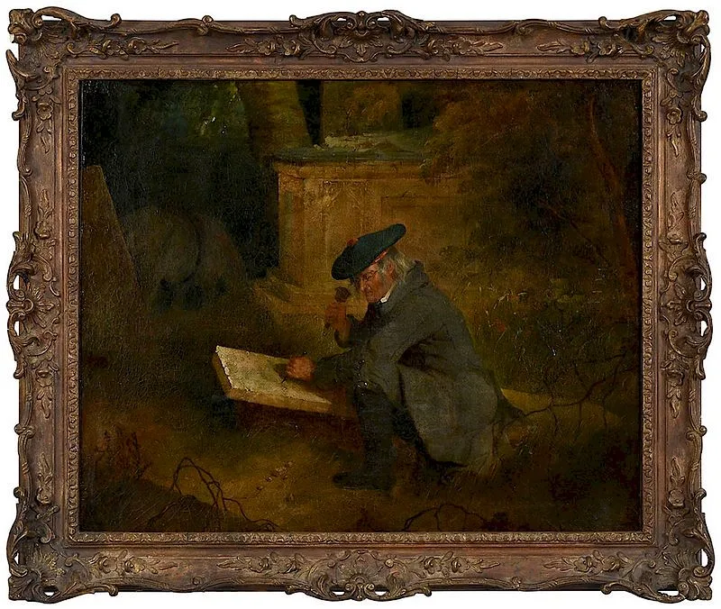 Samuel John Egbert Jones, The Stone Carver, 1830, oil on canvas