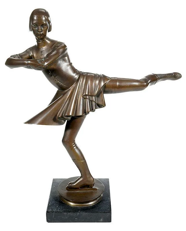 Felix Kupsch, Maxi Herber, Olympic Gold Medalist, circa 1930, patinated bronze with marble base