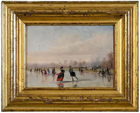 Conrad Wise Chapman, Skating in the Bois de Boulogne, 1875, oil on paper