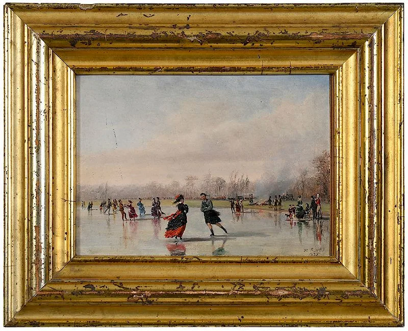 Conrad Wise Chapman, Skating in the Bois de Boulogne, 1875, oil on paper