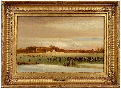 William H. Willcox, Skating on the Schuylkill, 1875, oil on canvas