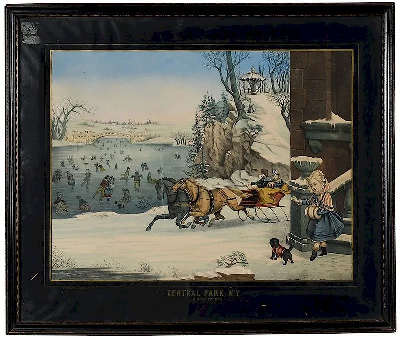 Henry Schile, Publisher, 1874, hand-colored lithograph with painted margin