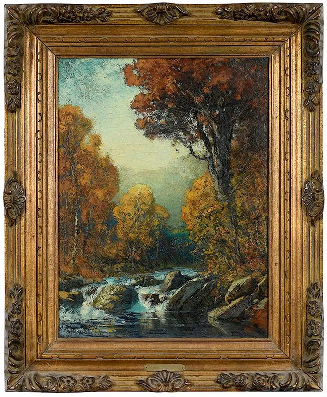 Autumn Landscape by Franklin DeHaven, oil on canvas, sold Jan 2019