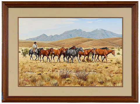 Gary Morton, Fresh Mounts for the Fall Roundup, acrylic on paper