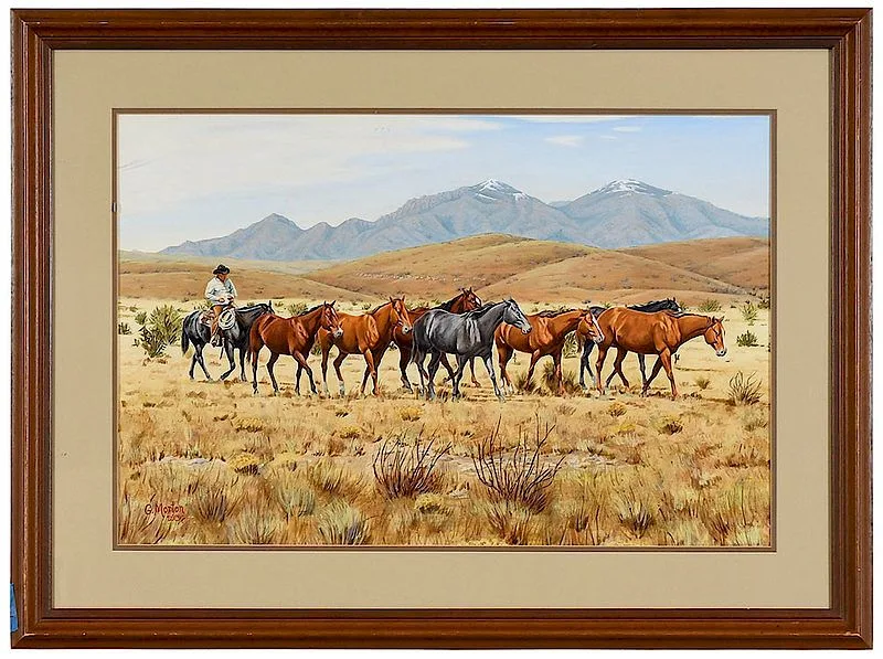 Gary Morton, Fresh Mounts for the Fall Roundup, acrylic on paper