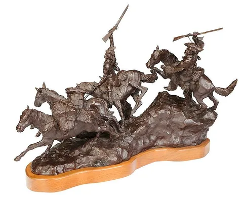 William Moyers, The Restless Breed, 1975, patinated bronze with wood base