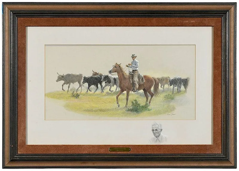 Mister Rocky by Wayne Baize, colored pencil on paper, offered Jan 2019