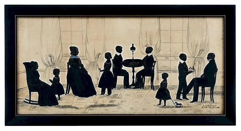 Samuel Metford, A Family Group, pencil and ink on cream wove paper