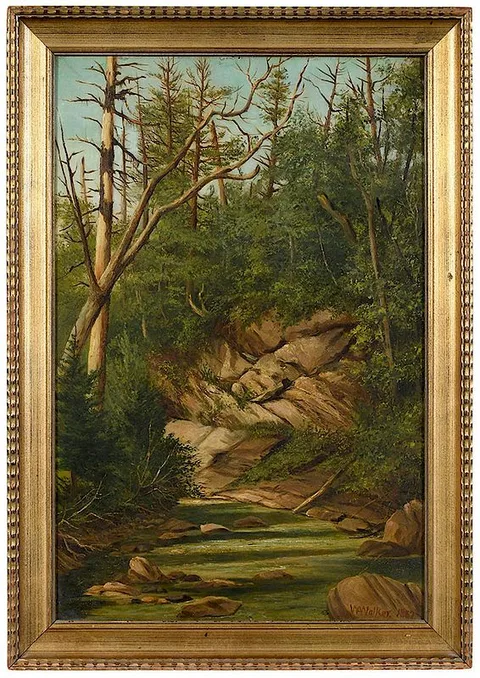 William Aiken Walker, Wooded Landscape, oil on board