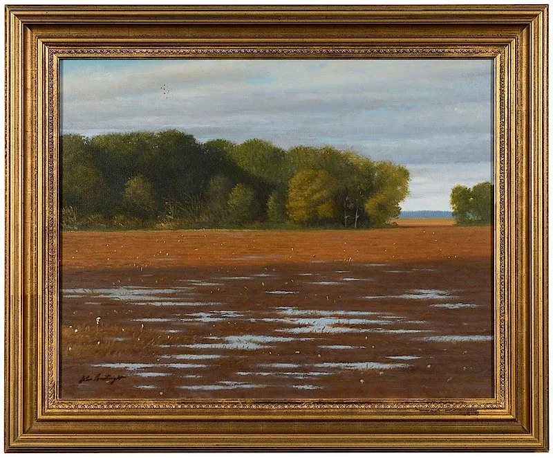 October Cotton by John L. Boatwright, oil on canvas, sold Jan 2019