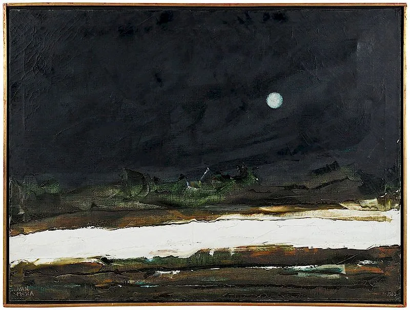 Coastal Night by Ivan Mosca, 1963, oil on canvas, sold Jan 2019