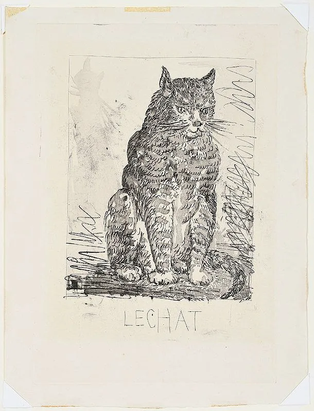 Le Chat by Pablo Picasso, 1924, drypoint etching and engraving on cream wove paper, sold Jan 2019