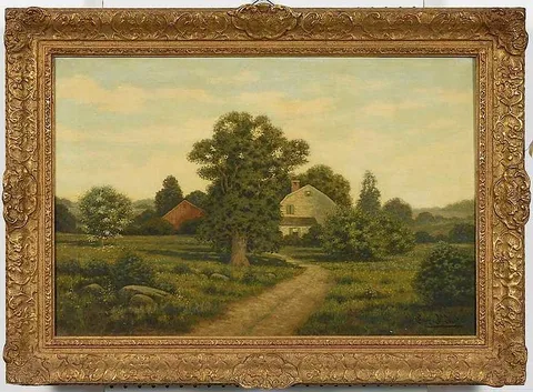 George W. Drew, The Red Barn, oil on canvas