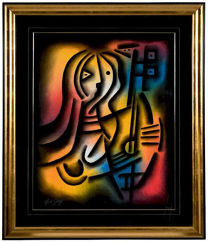 Neal Doty, Abstract Woman, oil on paper
