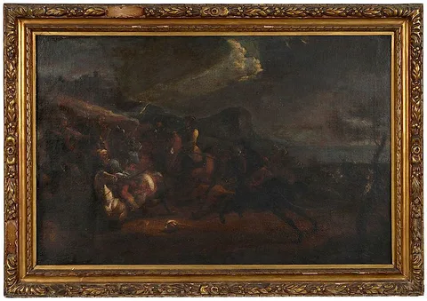 Philips Wouwerman, Battle Skirmish with Turkish and European Cavalry, possibly 18th century, oil on canvas