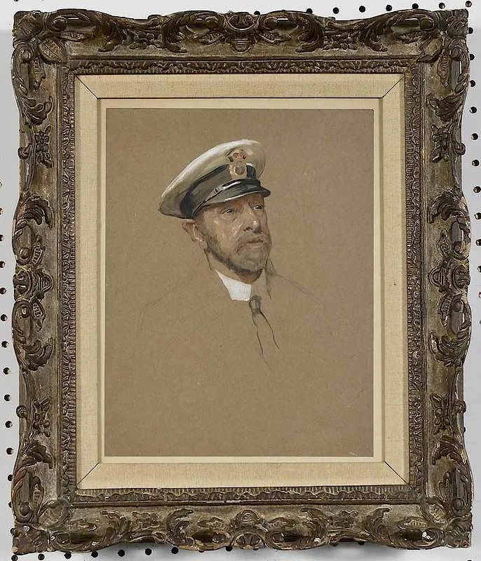 Bearded Mariner by Maggie Hamilton, watercolor on paper, offered Jan 2019