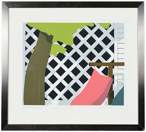 Maud Gatewood, Spots - Lattice Porch, 1980, color lithograph