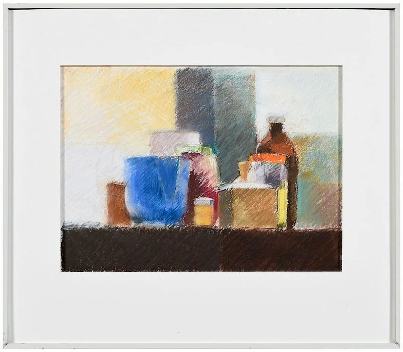 Still Life by Elizabeth Ross, oil pastel on paper, offered Dec 2018