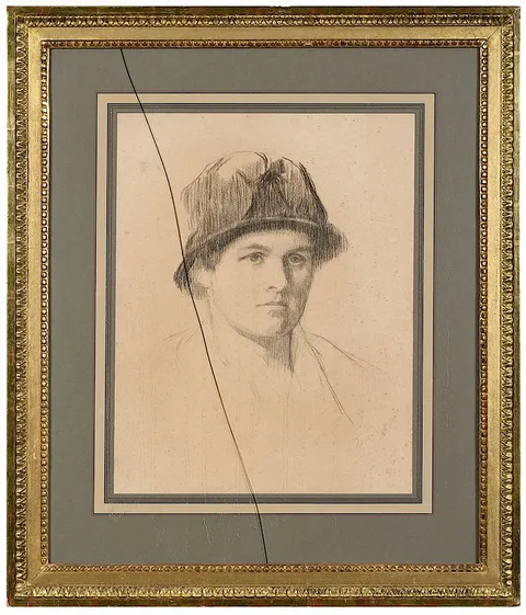 Lilian Westcott Hale, Pencil Drawing of Female, pencil on paper
