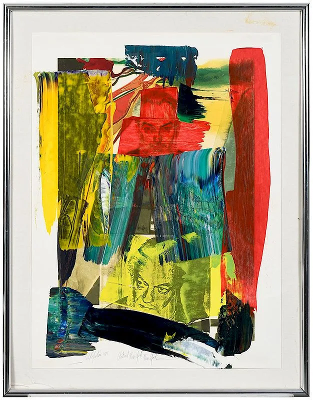 Portrait New York, New York by Paul Finetine, 1981, acrylic and lithograph on paper, sold Dec 2018