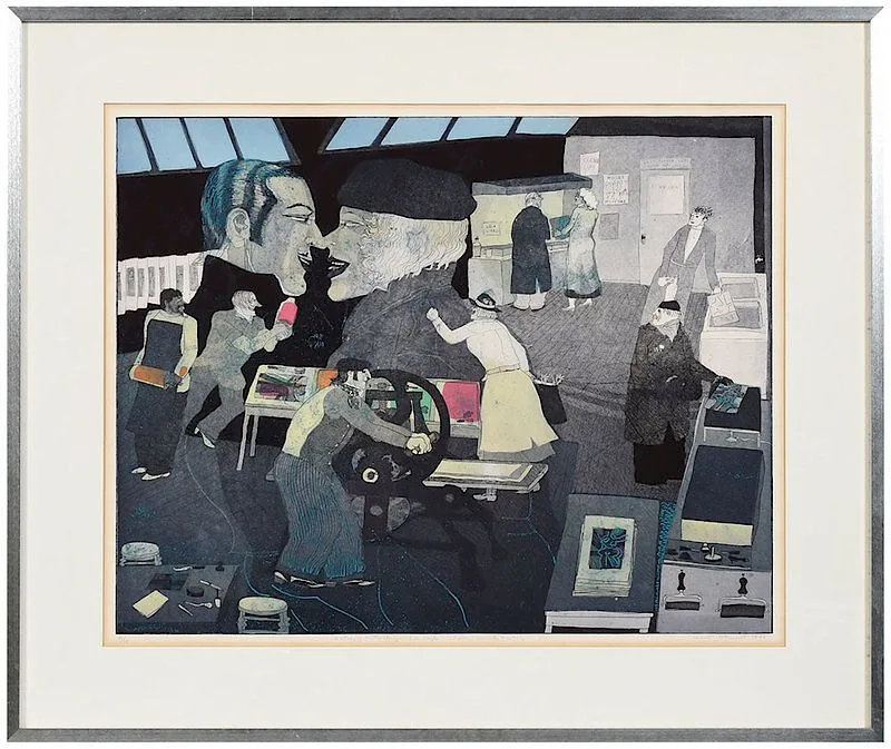 Warrington Wickham Colescott, Jr., 1976, color etching