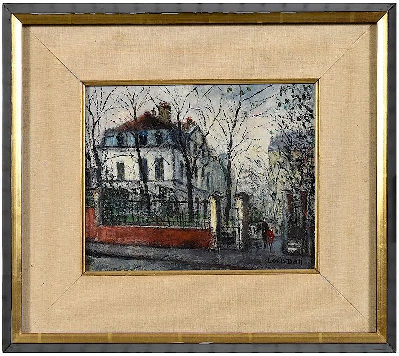 Figures at a Gate by Louis Dali, oil on canvas, sold Dec 2018