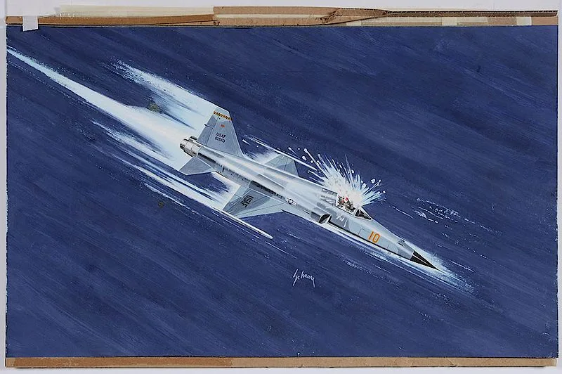 Harry Schaare, Mayday at 19,000 Feet, illustration for [Reader's Digest] April, 1979, gouache on Bainbridge board