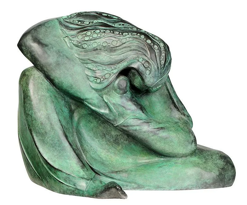 Christa, Mother and Child, patinated bronze